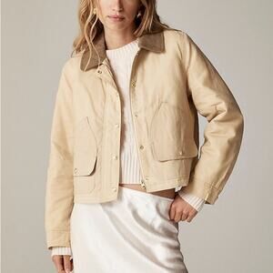 J Crew Short Barn Jacket in English ripstop cotton in coastal khaki Size M